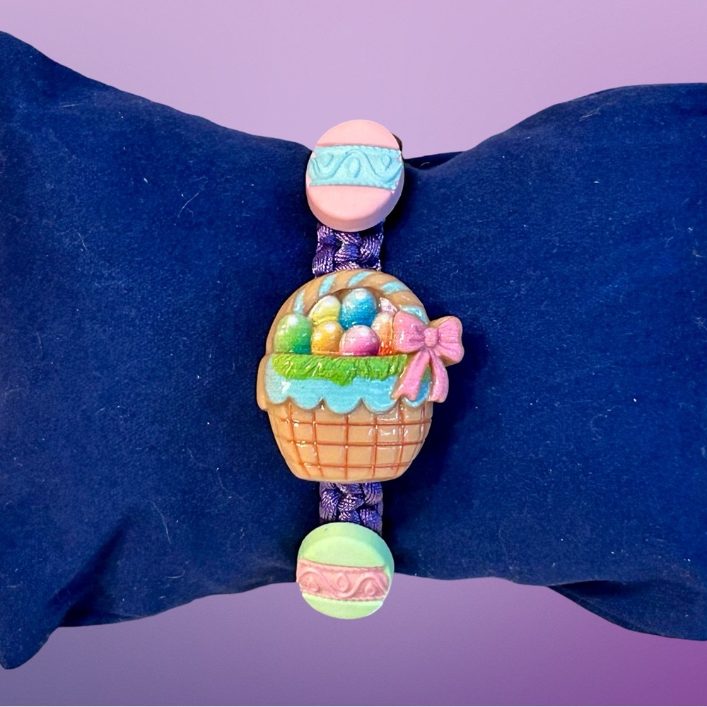 Colorful Easter Basket Bracelet; adjustable; candy alternative; party favor